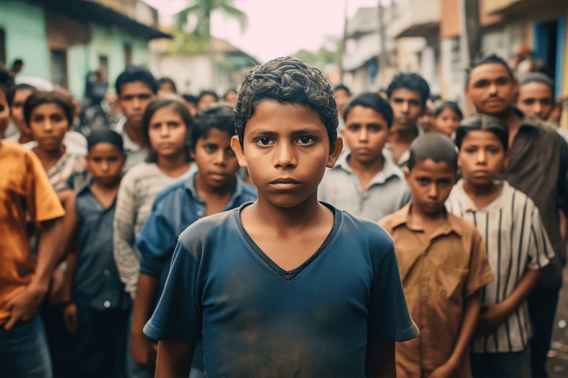 group of latin children