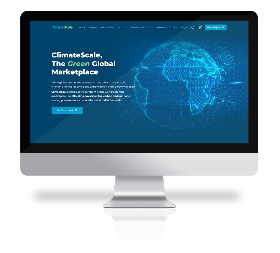 ClimateScale home screen on monitor